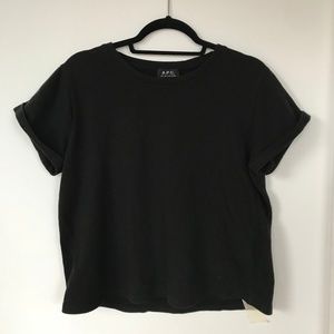 APC Women's Cropped Black T-Shirt - Size M